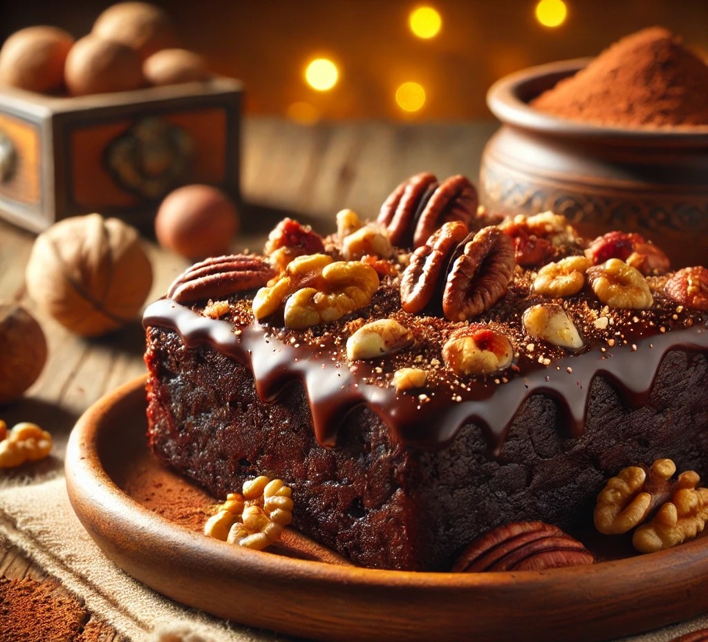 Шоколадный брауни с орехами