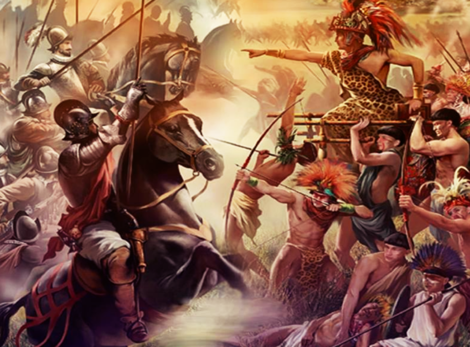 Противостояние ацтеков и испанских конкистадоров началось в 1519 г. 