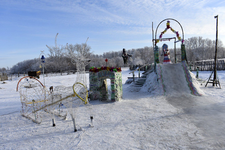 Новогодний городок в Золотой Гриве уникален. © Фото «Чулымская газета».📷

