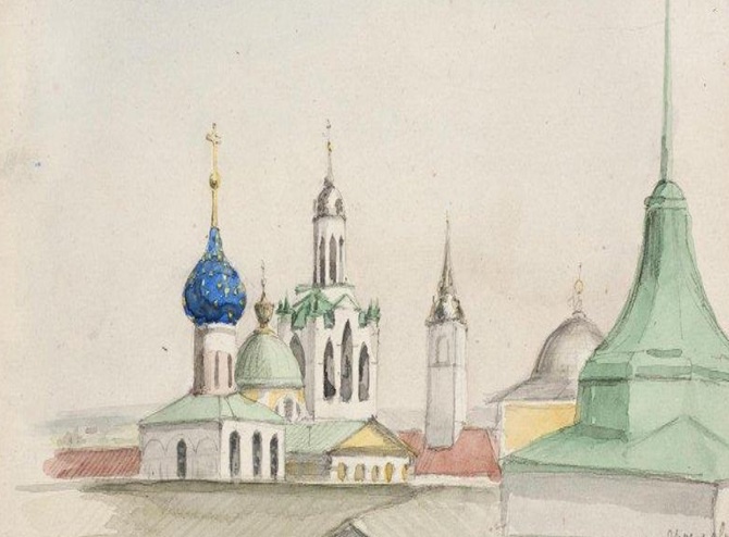 Василий Поленов. Ярославль. 1860. Государственный мемориальный историко-художественный и природный музей-заповедник В.Д. Поленова 