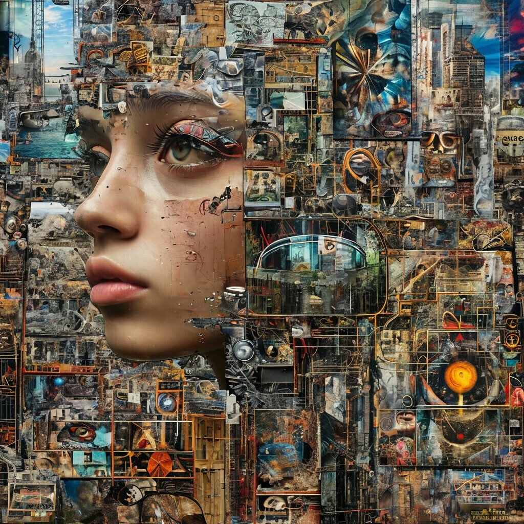 Коллаж, арт, фотография, текстовый дизайн