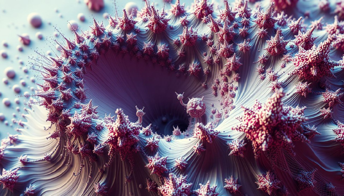 структуры, похожие на фрактал Мандельброта."