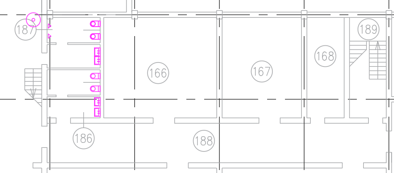 Фрагмент плана из производственного корпуса здания производственного назначения