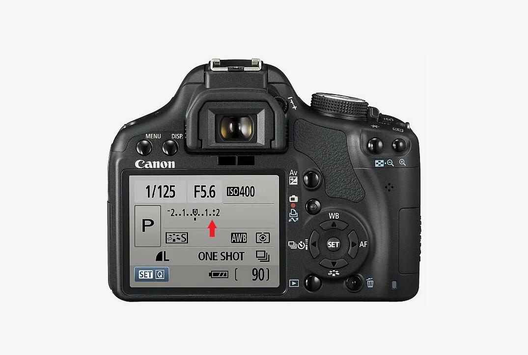 Повышение яркости снимка на шкале экспозиции