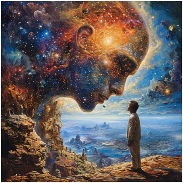 Сгенерировано ИИ- астральный мир и человек.