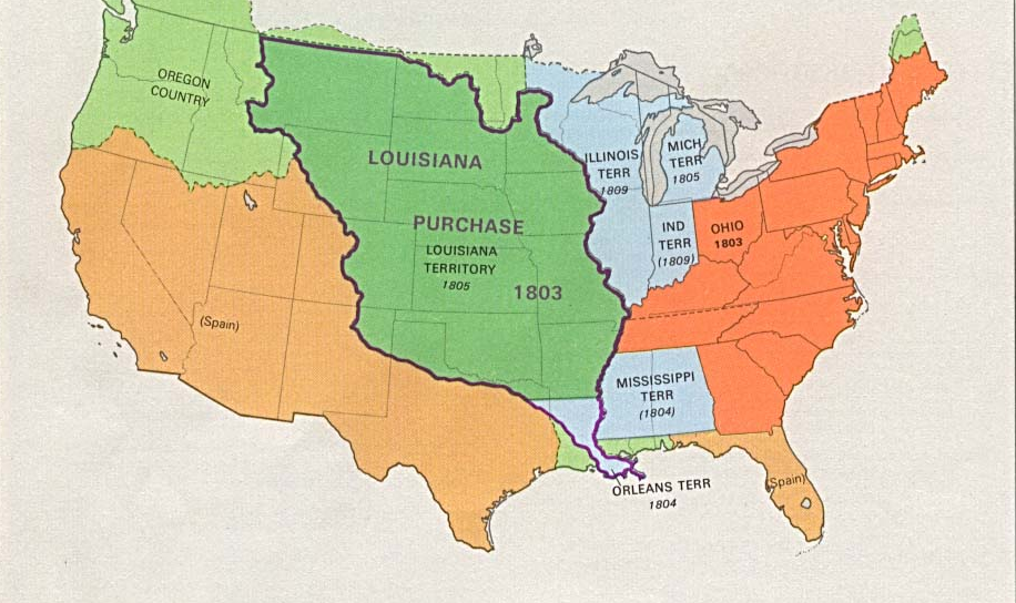 Территориальные приращения США к 1810 году