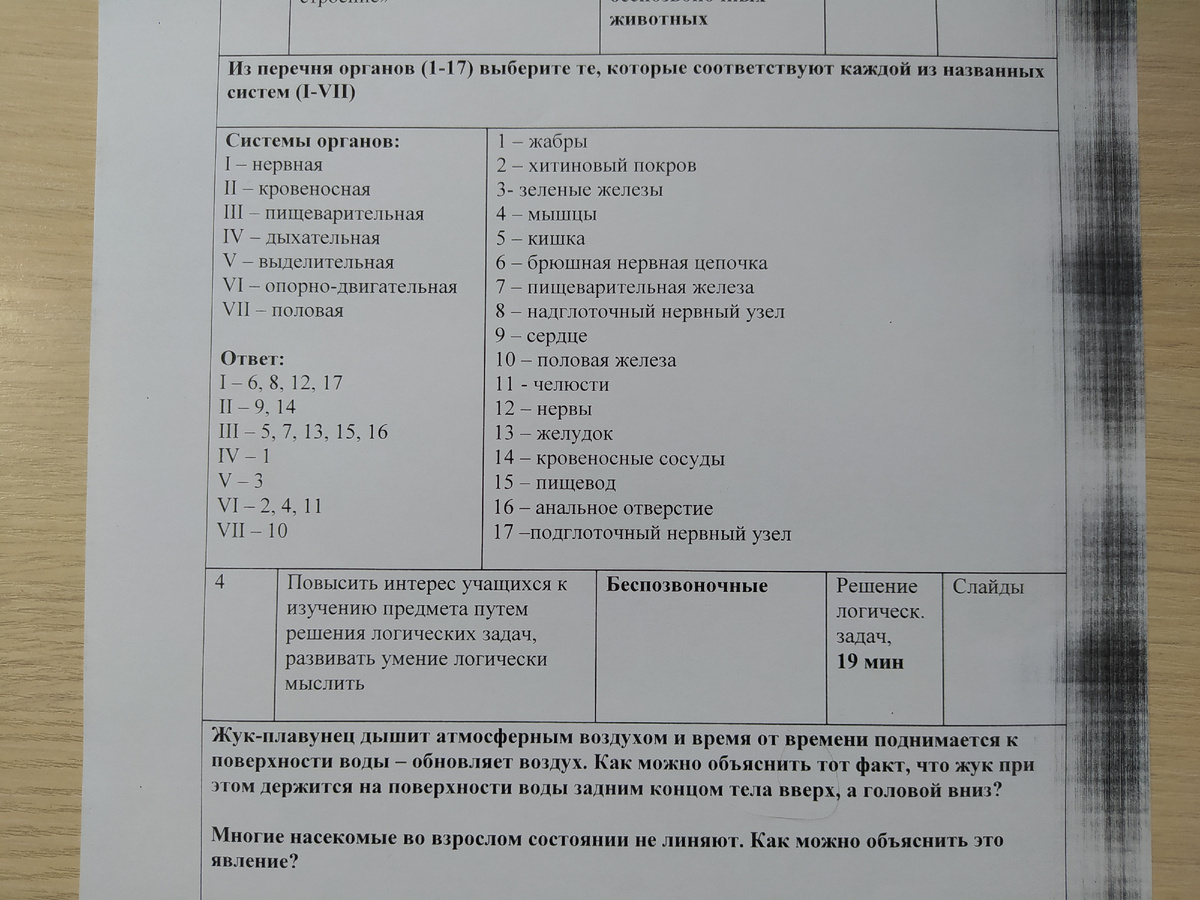 Страница с тестом из моего планирования