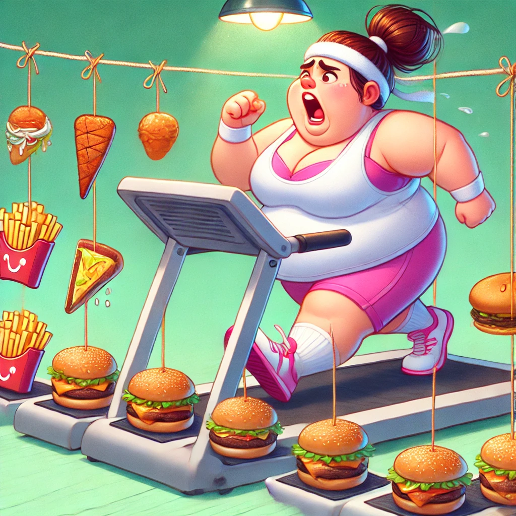 Забавное представление ИИ о худеющих людях для обложки статьи)))