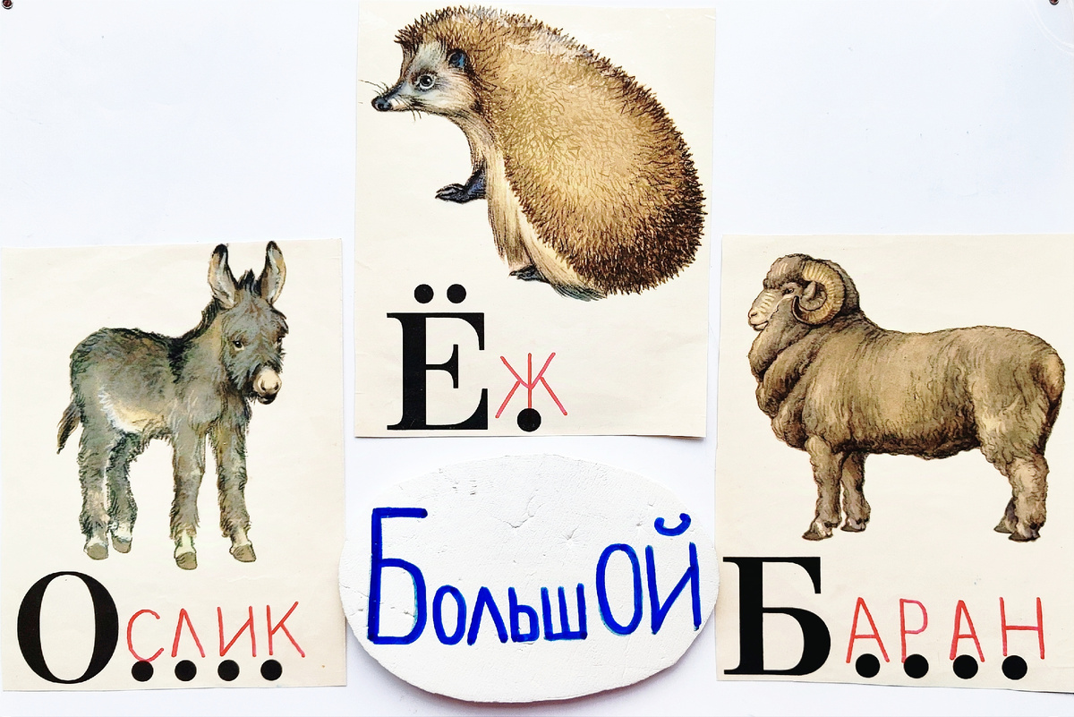 Кто? Ослик. Какой? Большой.