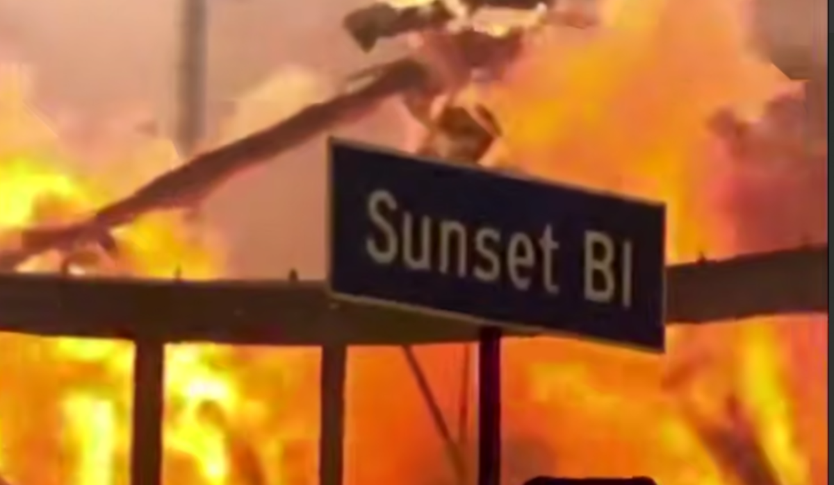     Сансет Бульвар в огне. Источник: t.me/samye_slyvky Автор фото: Скриншот видео