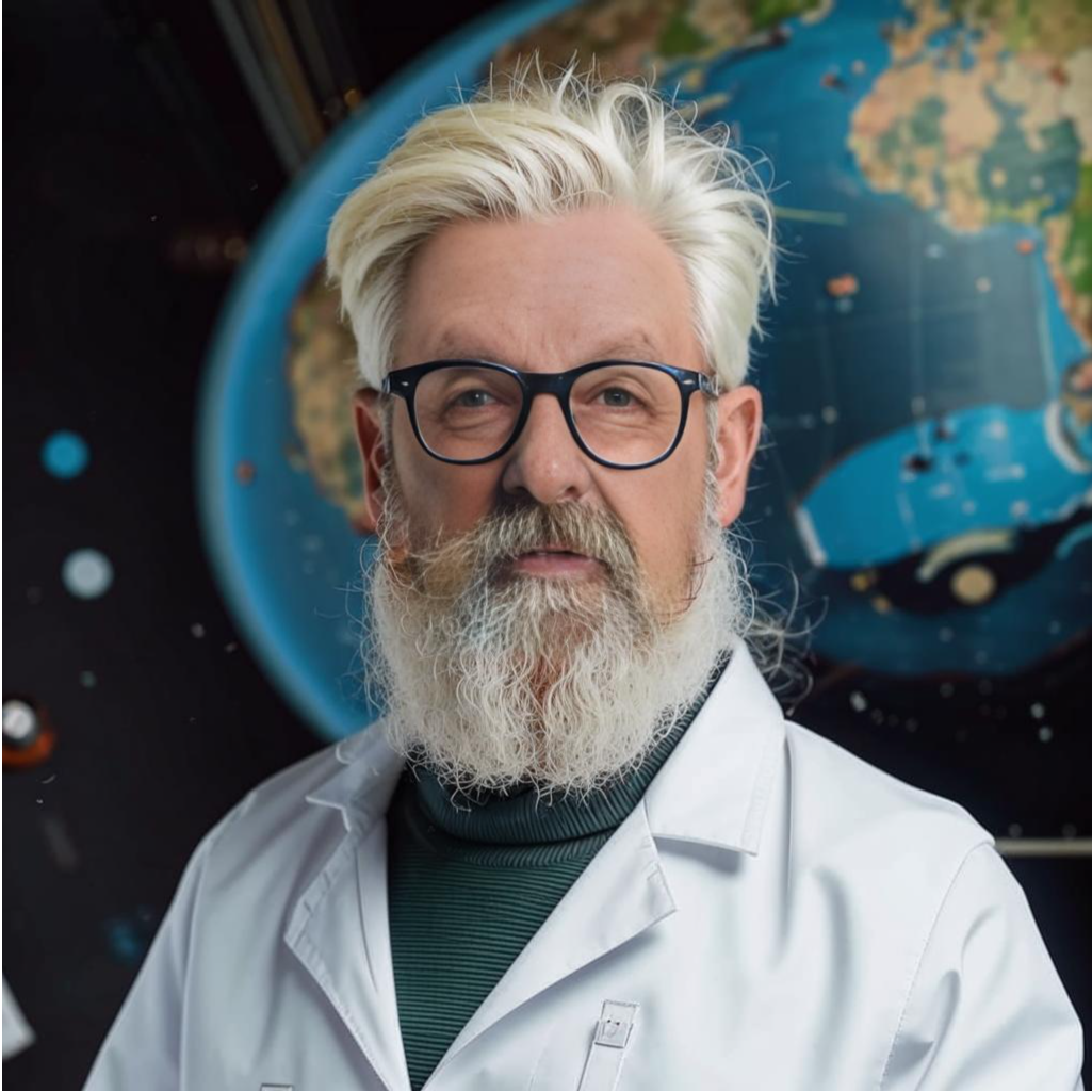 Не удивляйтесь! Именно так выглядит Циолковский с точки зрения нейросети Кандинский. Она не знает даже, что такое пенсне...