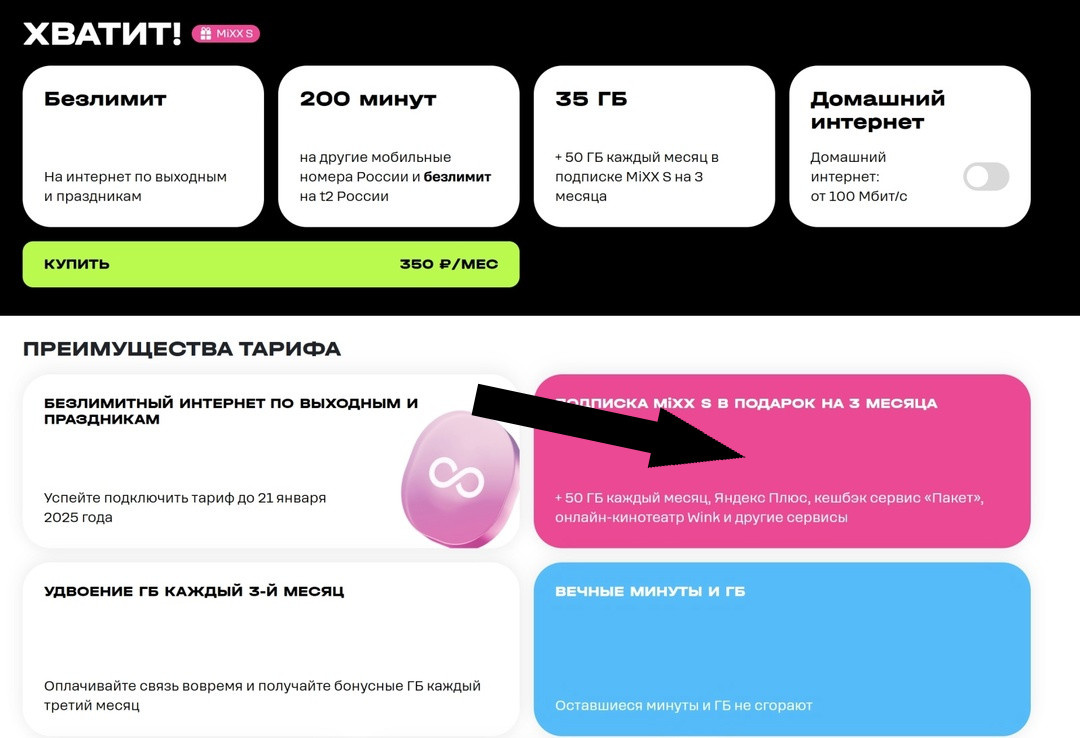    Тарифы с безлимитным интернетом от T2 и МТС