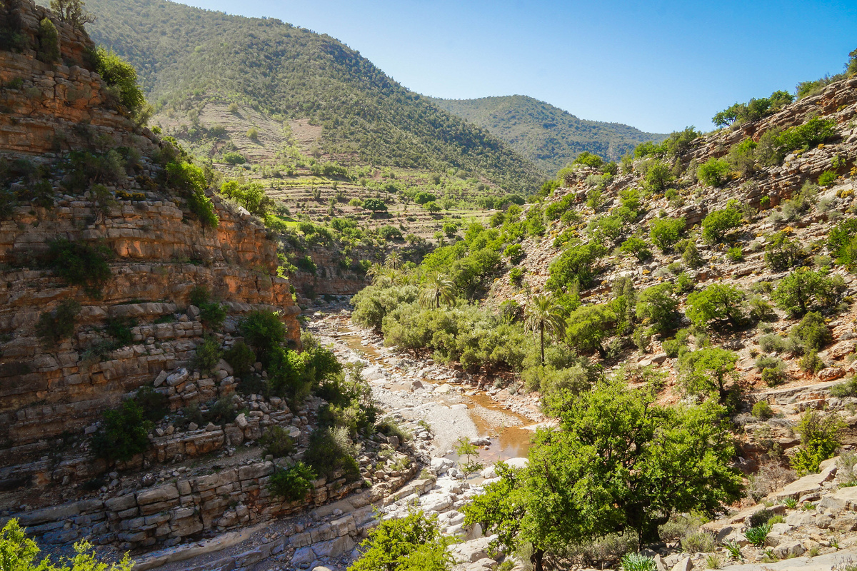 В нижней части долины есть вода