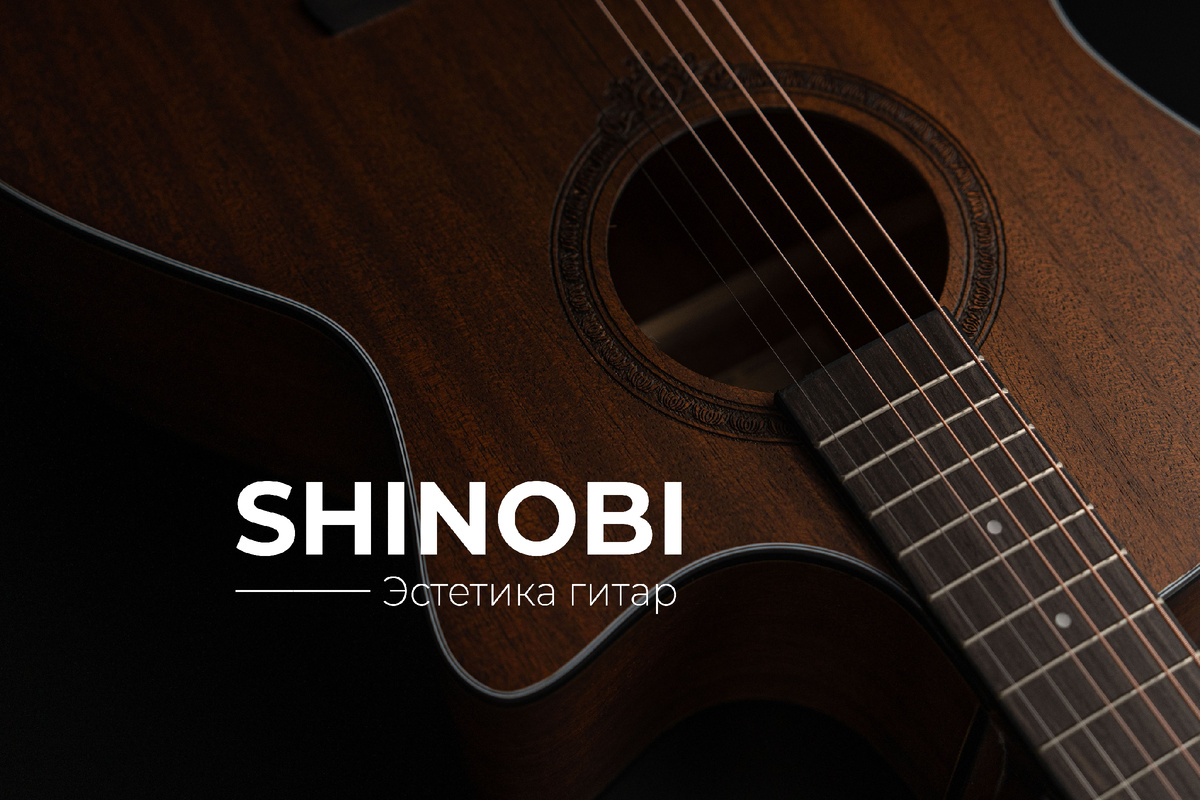 Эстетика бренда Shinobi. На фото акустическая гитара Shinobi H-12/BR