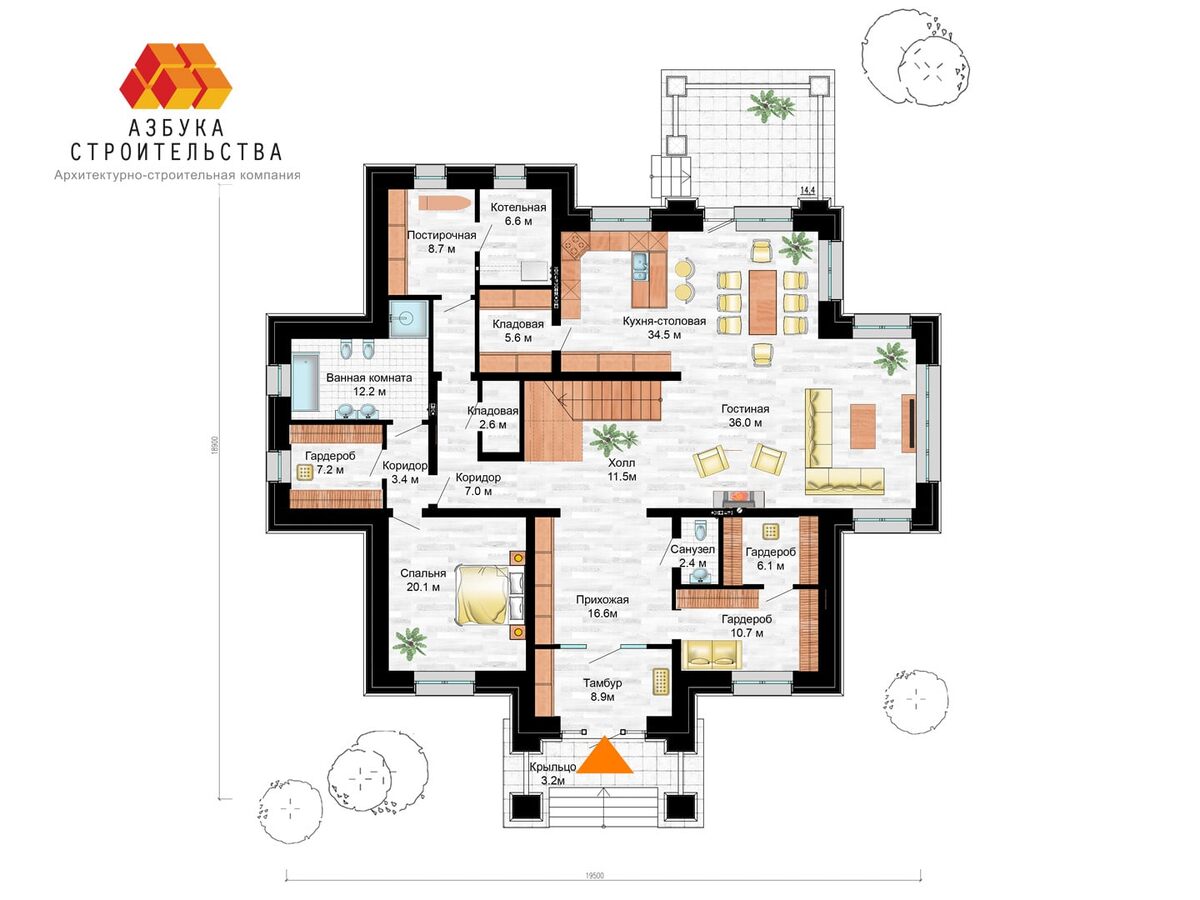 Планировочное решение 1-го этажа
