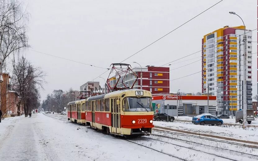    Трамваи-сцепки вывели еще на два маршрута в Ижевске