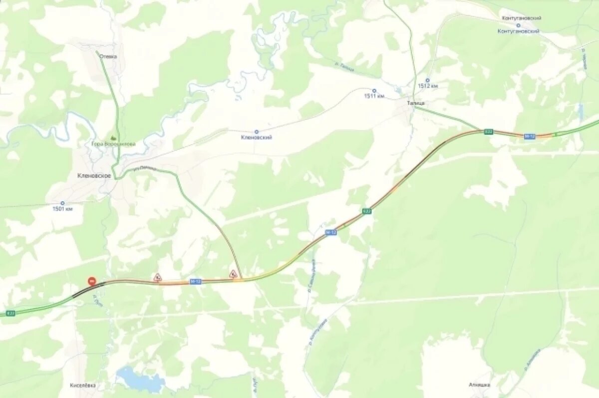    Пробка из-за ДТП с фурой на трассе Пермь – Екатеринбург тянется на 13 км