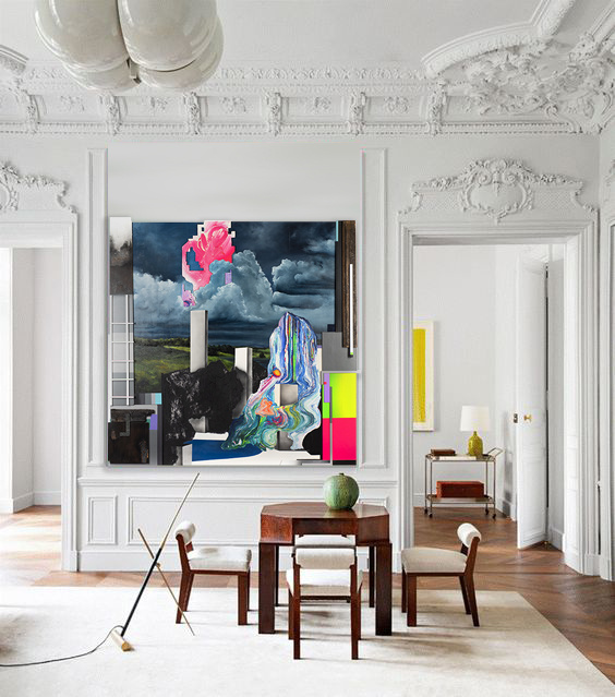 Картина в интерьере гостинной Lebedef вдохновлена сновидением