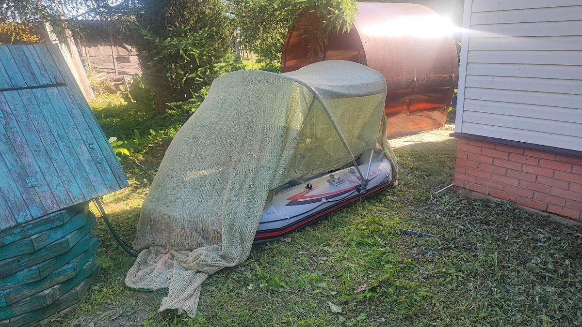 Концептуальная модель скрадка на примере прошлой лодки intex 4