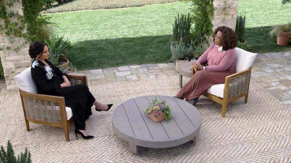 Меган на интервью у Опры. Источник фото: uk.finance.yahoo.com