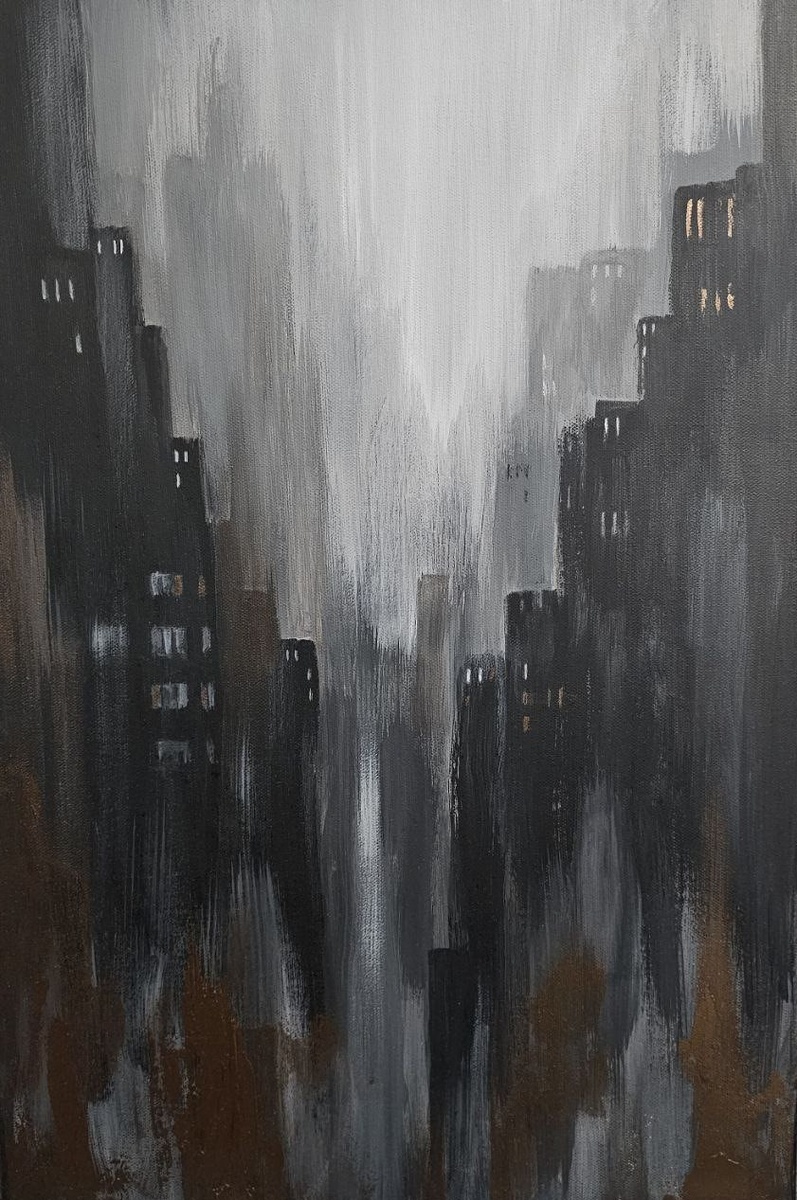 Какой-то город нарисовал талантливый муж - он хорошо рисует и был очень воодушевлен.