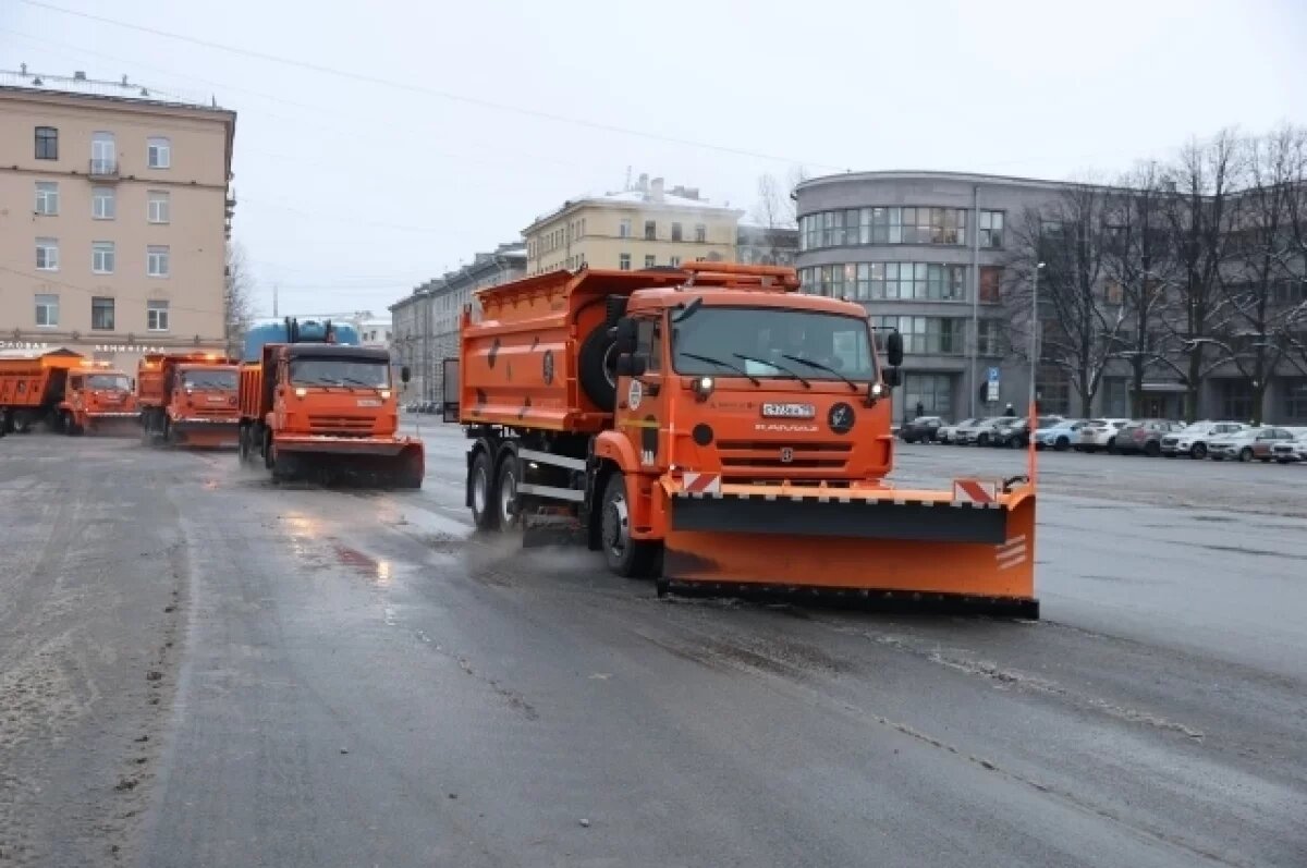    Коммунальные службы Петербурга борются с последствиями снегопадов