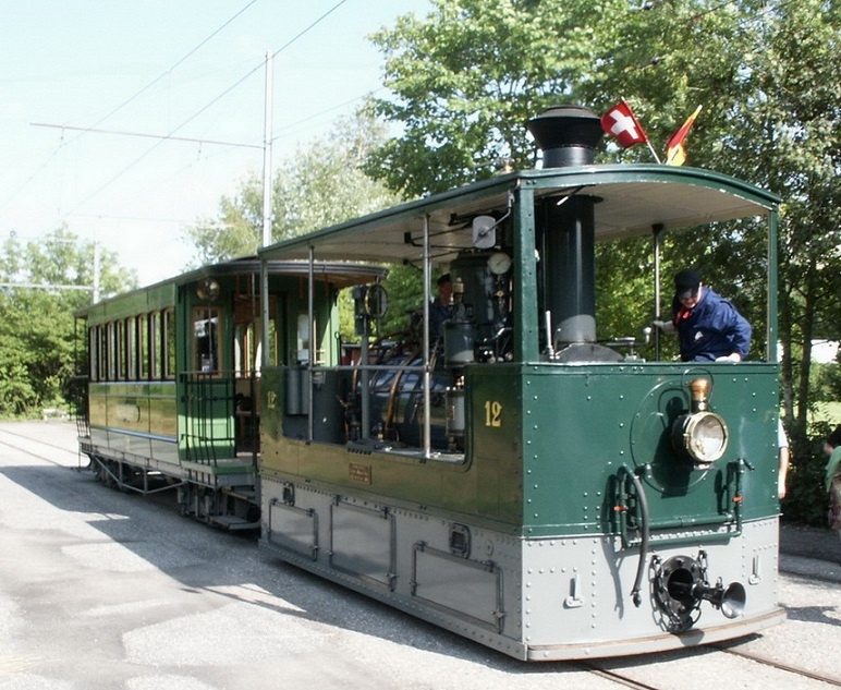Паровой трамвай, действующий до сих пор в Швейцарии