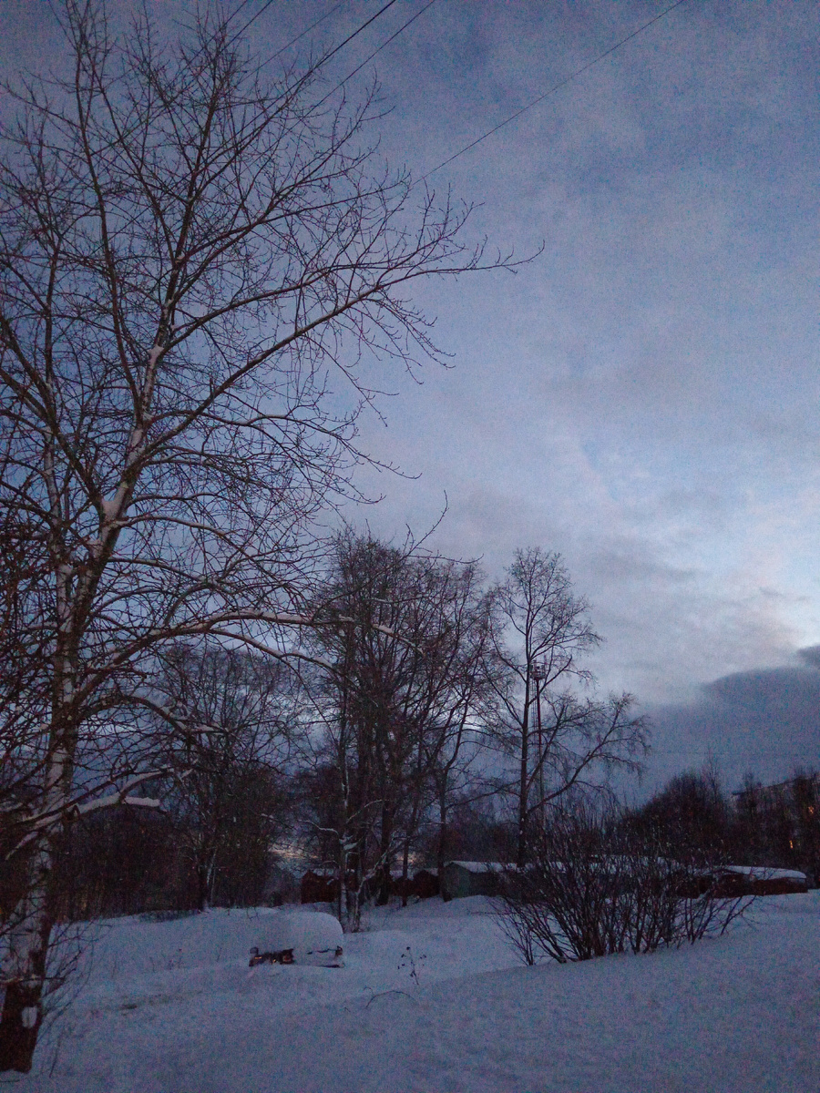 Поздний зимний рассвет. 