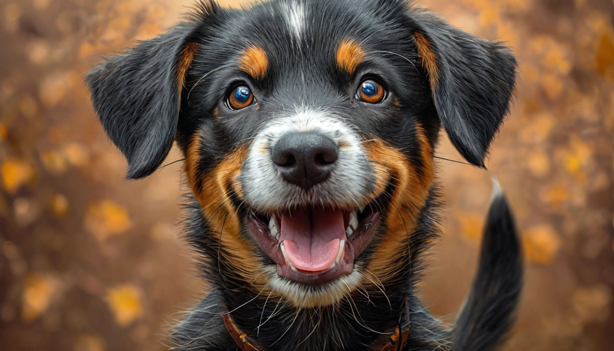 Посмотрите на этого щенка с хвостом баранкой! Он готов поделиться своей добротой со всем миром!