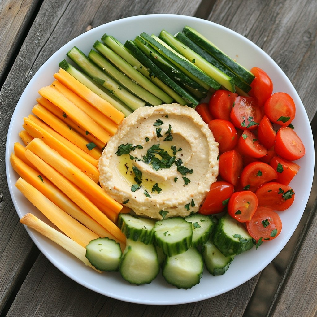 Овощные палочки с хумусом @HolaBelleza 