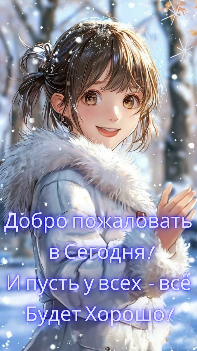 Добро пожаловать с Сегодня!  И пусть у всех - всё будет хорошо!