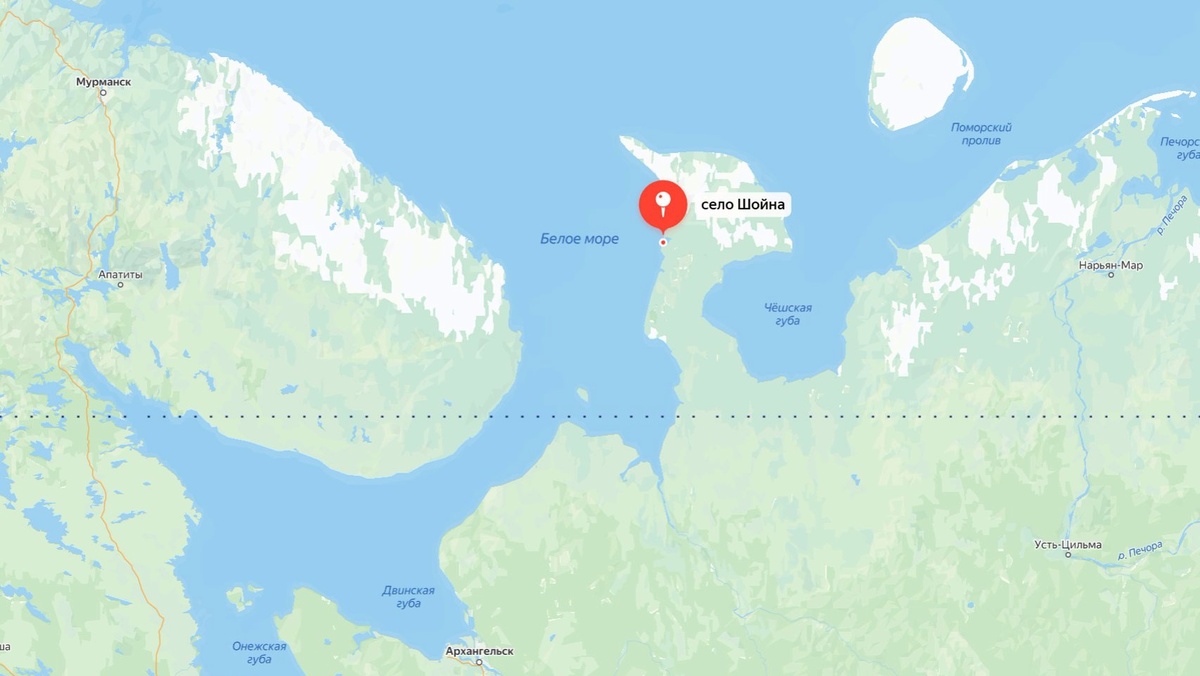 Шойна на карте