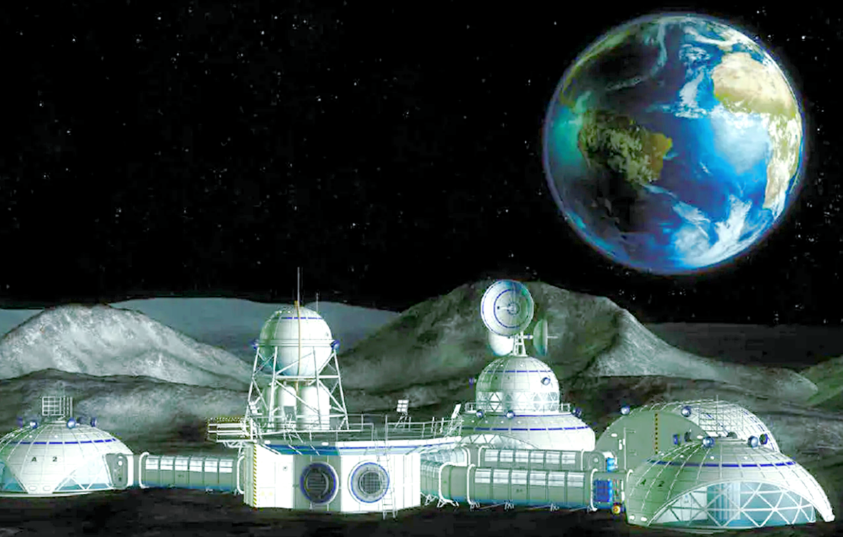лунная база в предстаалении художника, 1960-е годы