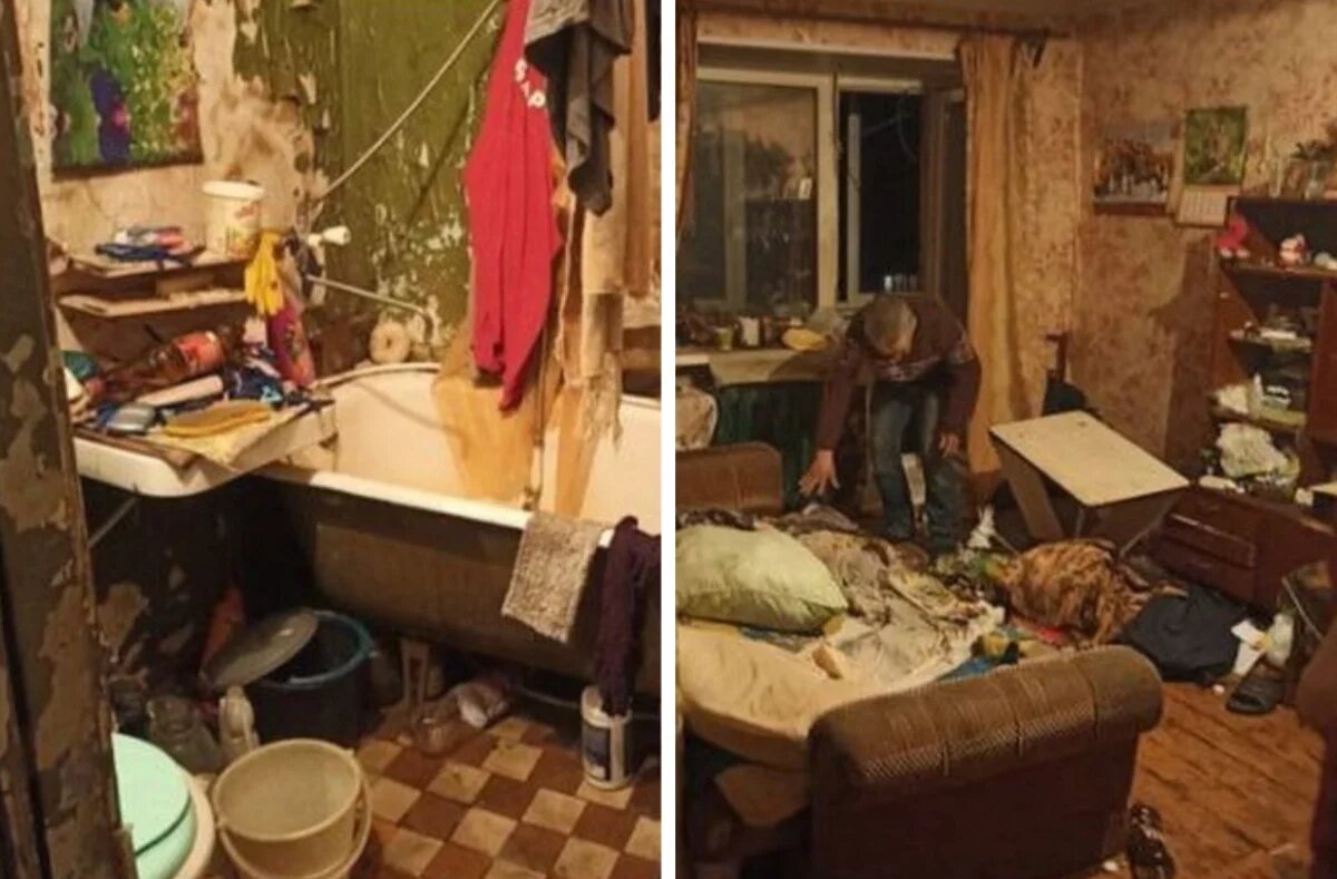    Соцсети: хабаровчанин заселился в чужую квартиру и превратил её в помойку