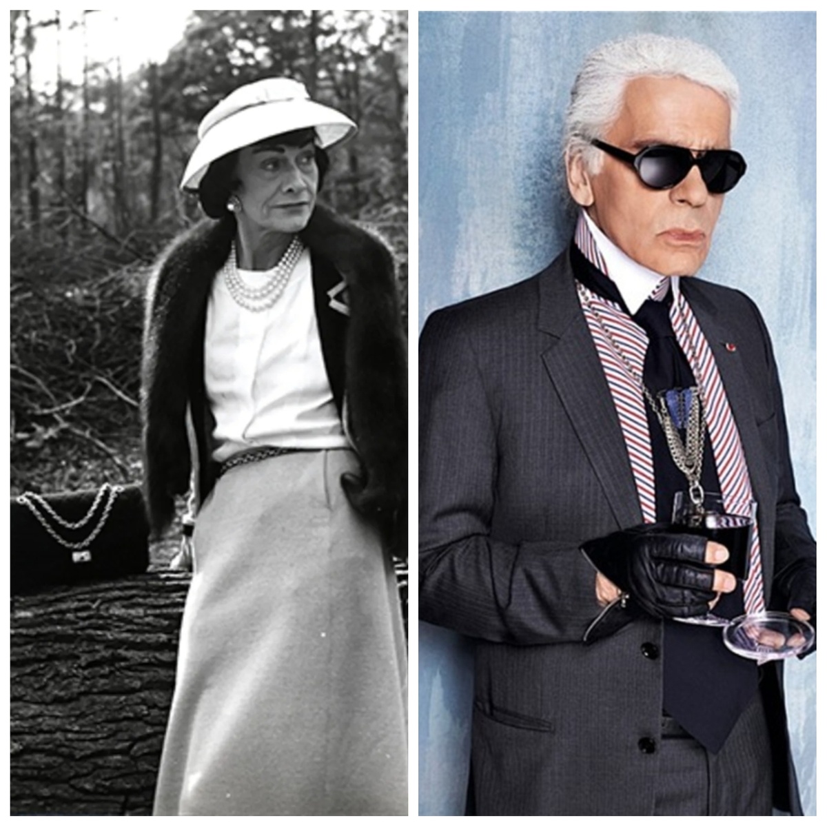 Габриэль Шанель и Карл Лагерфельд 