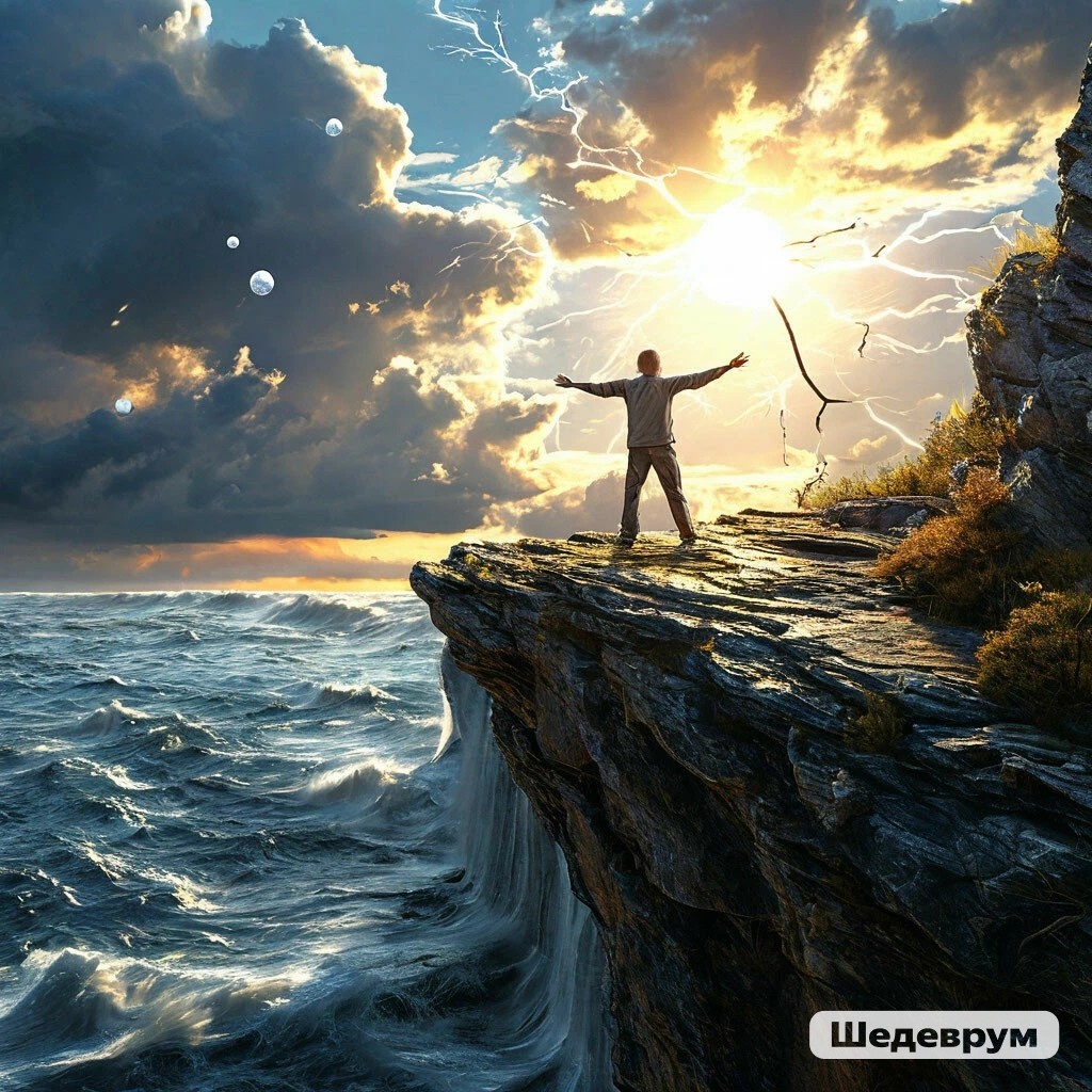 Неожиданно, но ИИ выдал такое изображение на описание энергии Справедливости. Он, как оказалось, не имеет представления о том, что такое бумеранг, поэтому палочки справа от нашего героя, видимо он и есть!)) я оставила так. Кто знает, может ему виднее :)