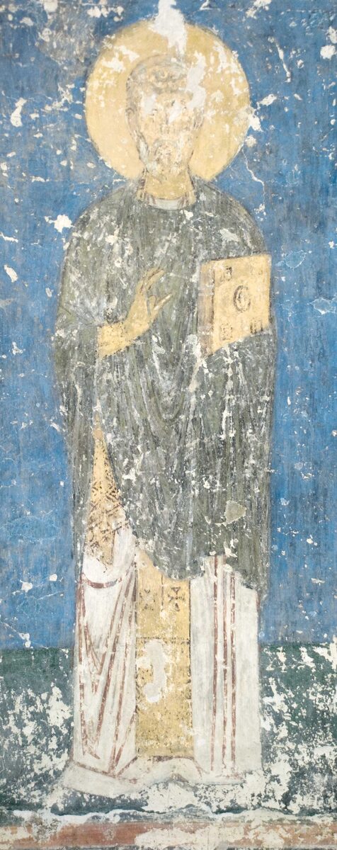 Преподобный Сампсон Странноприимец. 12 в. Спасо-Преображенский собор Мирожского монастыря. Псков.