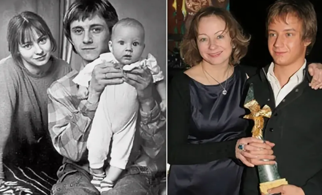 Евгения Добровольская с мужем Вячеславом Барановым и сыном Степаном