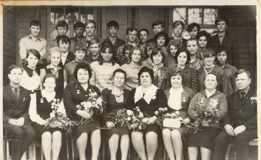 Встреча с ветеранами Великой Отечественной войны, 1973 год. Последний в нижнем ряду - Ф.Я. Лемешкин