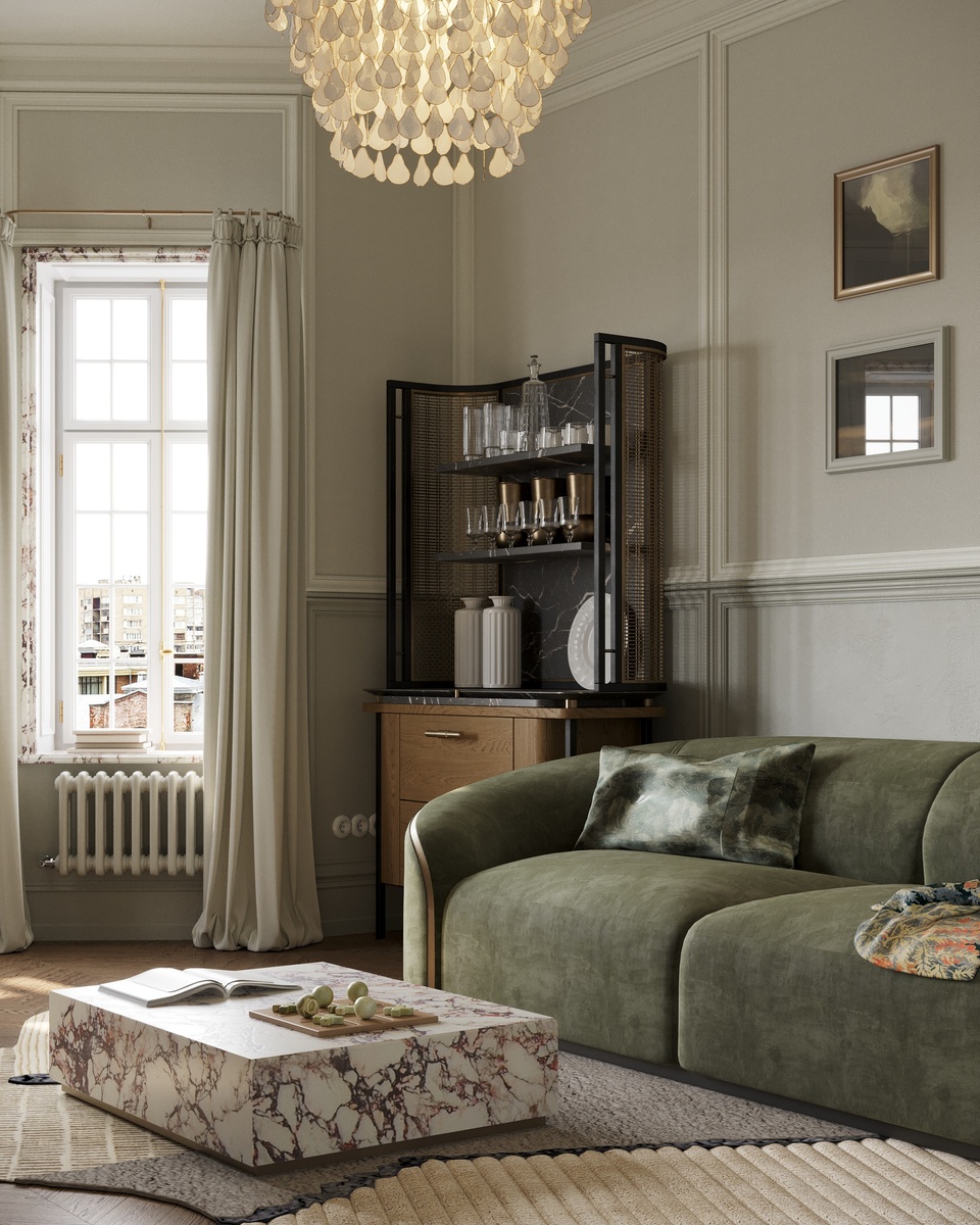 Гостиные начали появляться в домах во времена Средневековья. Первоначально, их интерьер был минималистичным и не включал ценных предметов, чтобы уберечь хозяев дома от возможных краж и вторжений в личную жизнь, так как здесь часто встречали чужих людей и незваных посетителей. Начиная с 16 века, гостиные все чаще стали наполняться индивидуальными деталями и предметами роскоши