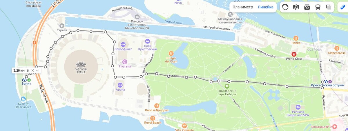 Если вы не из Питера, то вот для наглядности мой маршрут.