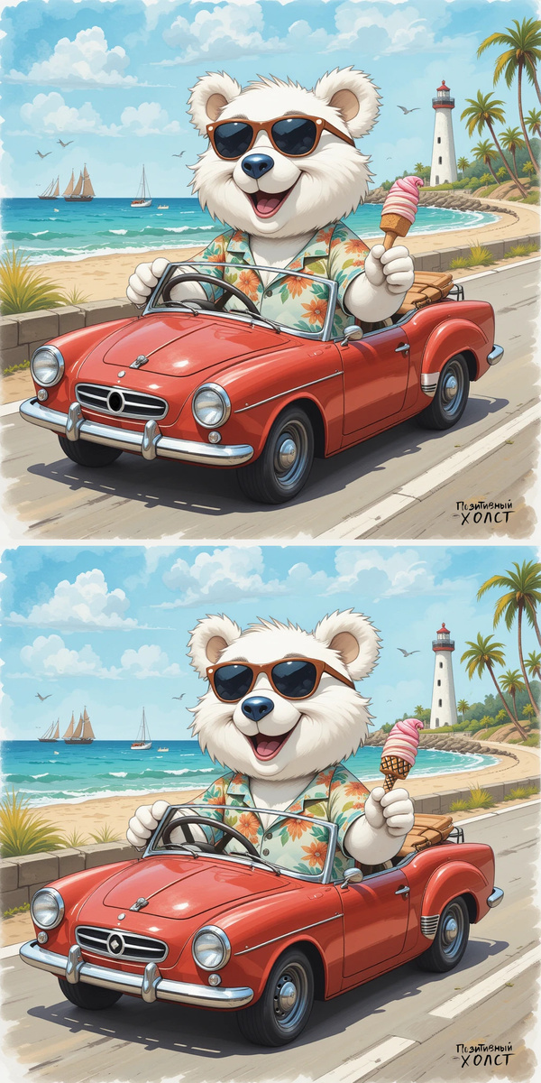 Вертикальная картинка с белым мишкой