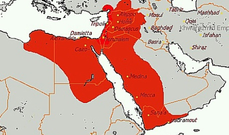 Империя Саладина. Источник фото: https://uk.m.wikipedia.org/wiki/Файл:Saladdin_Empire.PNG