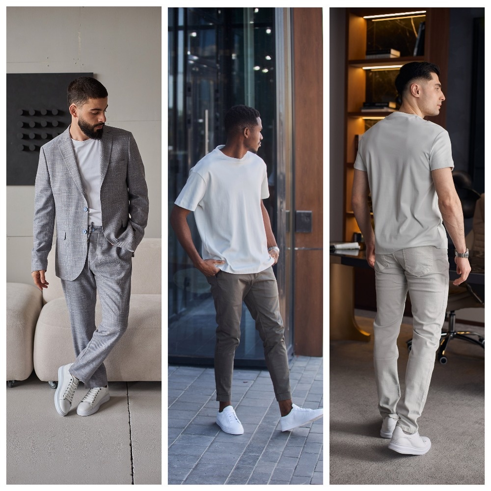 Базовые мужские футболки Mazaltovman в белом цвете и цвете айвори