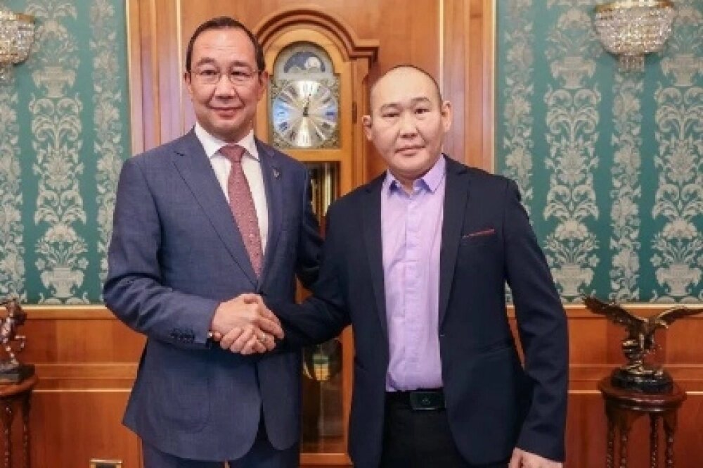    Губернатор Якутии Айсен Николаев и Андрей Григорьев. Фото: https://t.me/aisen_nikolaev/