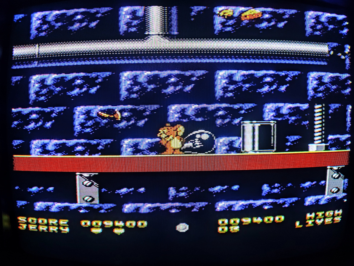 Фото сделаны мной. На фото игра "Tom & Jerry and Tuffy". Оригинал игры "Tom & Jerry: The Ultimate Game of Cat and Mouse!" был разработан Software Creations и издан Hi-Tech Expressions, Altron в 1991г. для NES. Продюсер и геймдизайнер Джон Пикфорд, программист Пол Мюррей. Фото демонстрирует начальную заставку игры, а так же общий визуальный фон игры. Подробнее об этом рассказано в статье. Все материалы принадлежат правообладателям и размещены исключительно в информационных целях.