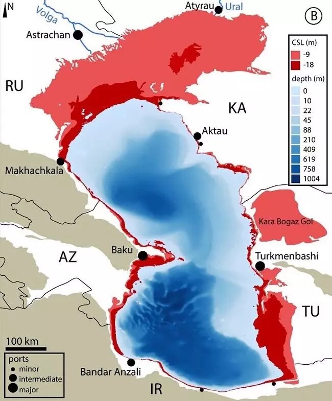 Север Каспийского моря рискует превратиться в пустыню