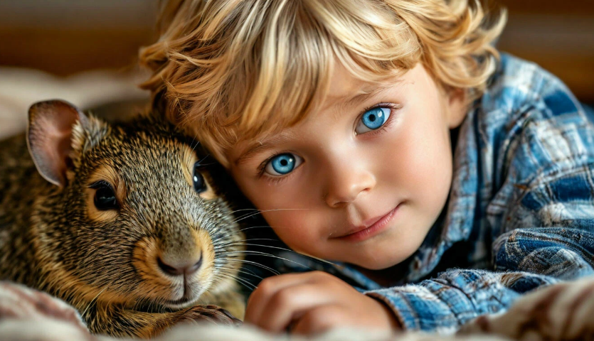 Малон Мулен и его игрушка, плюшевый агути