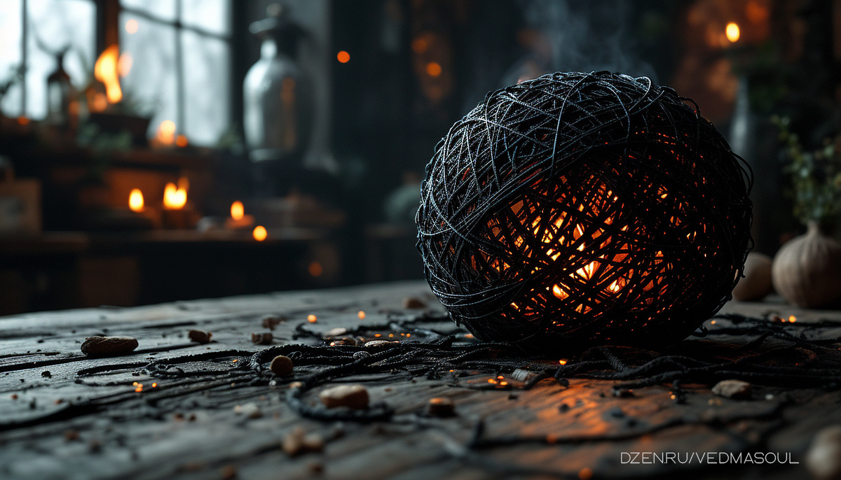 Авторское изображение @vedmasoul. Cгенерировано ИИ. Порча, обратка, ритуал