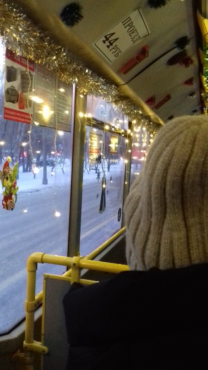 Вот так украсили автобусы в Красноярске. Фото автора.